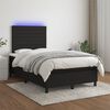 vidaXL Sommier &agrave; lattes de lit matelas et LED noir 120x190 cm tissu