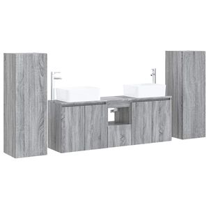 vidaXL Ensemble de mobilier de salle de bain 5 pc Sonoma gris