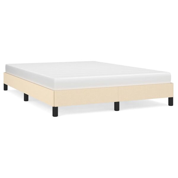 vidaXL Cadre de lit sans matelas cr&egrave;me 140x190 cm tissu