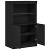vidaXL Buffet LED Noir 60 x 37 x 100 cm Bois d'ing&eacute;nierie