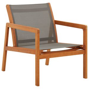 vidaXL Chaise de jardin Gris Bois d'eucalyptus solide et textil&egrave;ne