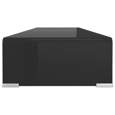 vidaXL Meuble TV/support pour moniteur 100x30x13 cm verre noir