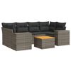 vidaXL Salon de jardin avec coussins 7 pcs gris r&eacute;sine tress&eacute;e