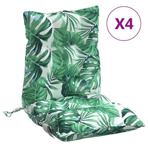 vidaXL Coussins de chaise &agrave; dossier bas lot de 4 mod&egrave;le de feuille