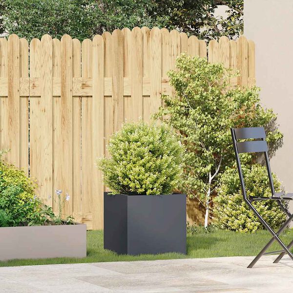 vidaXL Jardini&egrave;re anthracite 40x40x40 cm acier lamin&eacute; &agrave; froid