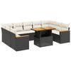 vidaXL Salon de jardin 11 pcs avec coussins noir r&eacute;sine tress&eacute;e