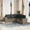 vidaXL Salon de jardin 5 pcs avec coussins gris r&eacute;sine tress&eacute;e
