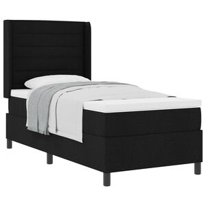 vidaXL Lit &agrave; ressorts avec coussin Noir 200 x 80 cm tissu
