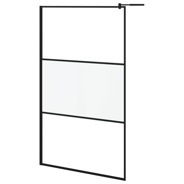 vidaXL Paroi de douche 115x195 cm Verre ESG d&eacute;poli Noir