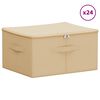 vidaXL Bo&icirc;te de rangement 24 pcs Cr&egrave;me 50 x 30 x 25 cm Tissu intiss&eacute;