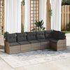 vidaXL Ensemble de canap&eacute; de jardin avec stockage 6 pcs Gris polyrotin