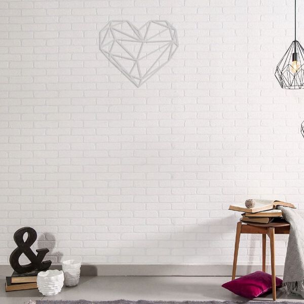 Homemania D&eacute;coration murale C&oelig;ur 47x40 cm Acier Argent&eacute;