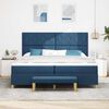 vidaXL Lit &agrave; ressorts avec matelas Bleu 200 x 200 cm tissu