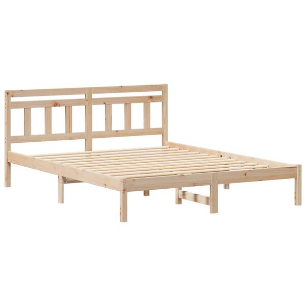 vidaXL Cadre de lit Marron 140 x 200 cm Pin massif