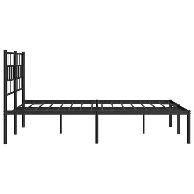 vidaXL Cadre de lit métal sans matelas avec tête de lit noir 150x200cm