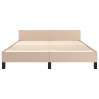 vidaXL Cadre de lit avec tête de lit sans matelas cappuccino 140x200cm