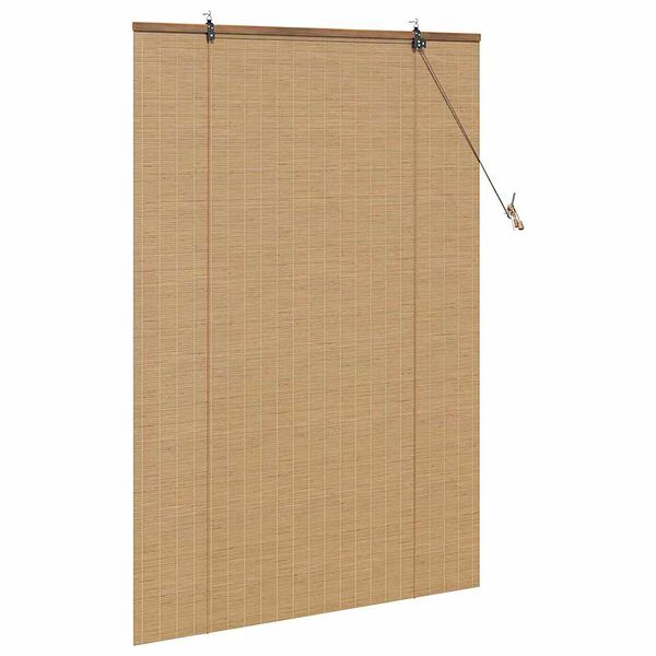 vidaXL Store enrouleur avec des rideaux Marron 120 x 160 cm Bambou