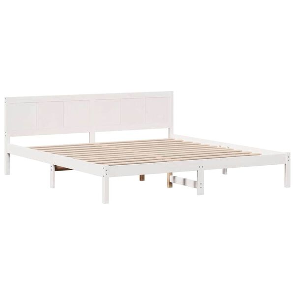 vidaXL Cadre de lit Blanc 180 x 200 cm Bois de pin massif