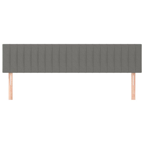 vidaXL T&ecirc;tes de lit 2 pcs Gris fonc&eacute; 80x5x78/88 cm Tissu