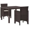 vidaXL Ensemble de salle &agrave; manger pour jardin 3 pc Marron