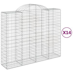 vidaXL Paniers &agrave; gabions arqu&eacute;s 14 pcs 200x50x160/180 cm Fer galvanis&eacute;