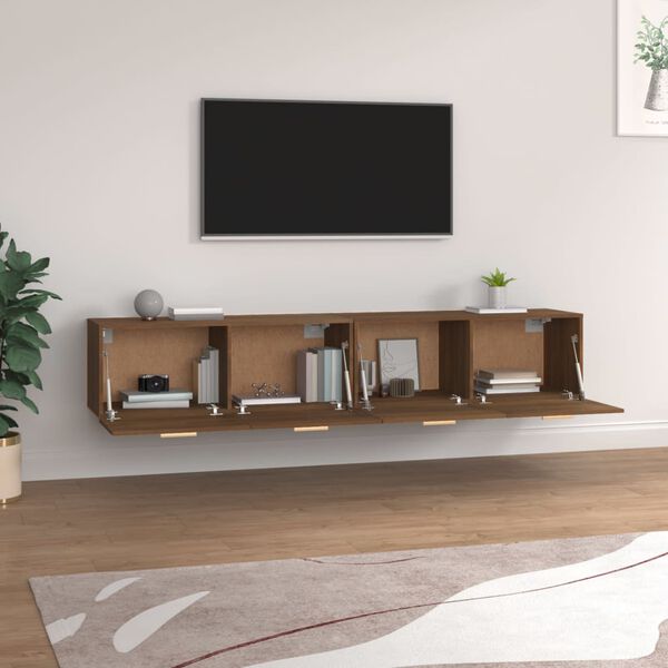 vidaXL Armoires murales 2 pcs Ch&ecirc;ne marron 100x36,5x35 cm
