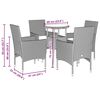 vidaXL Ensemble &agrave; manger de jardin et coussins 5 pcs noir rotin acacia