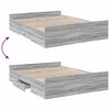 vidaXL Cadre de lit avec tiroirs sans matelas sonoma gris 150x200 cm