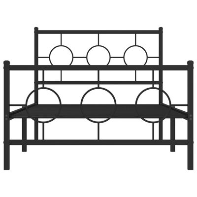 vidaXL Cadre de lit métal sans matelas et pied de lit noir 100x200 cm