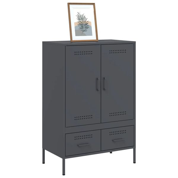 vidaXL Buffet haut anthracite 68x39x101,5 cm acier