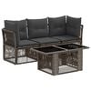 vidaXL Ensemble de canap&eacute; de jardin 4 pc Gris polyrotin