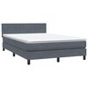 vidaXL Sommier &agrave; lattes de lit et matelas gris fonc&eacute; 160x210cm velours