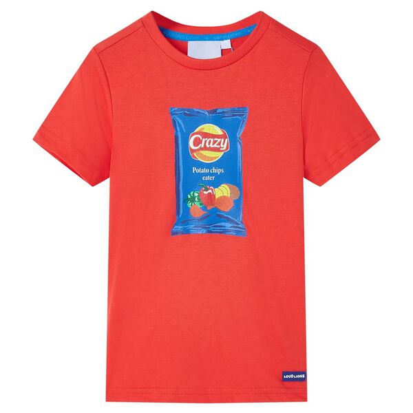 T-shirt pour enfants avec manches courtes rouge 104