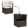 vidaXL Ensemble de Canap&eacute;s 9 pcs Marron et blanc polyrotin