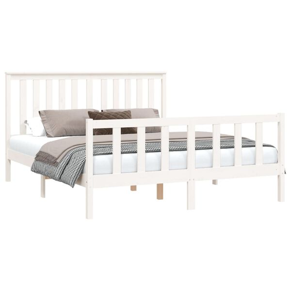 vidaXL Cadre de lit sans matelas blanc 160x200 cm bois de pin massif