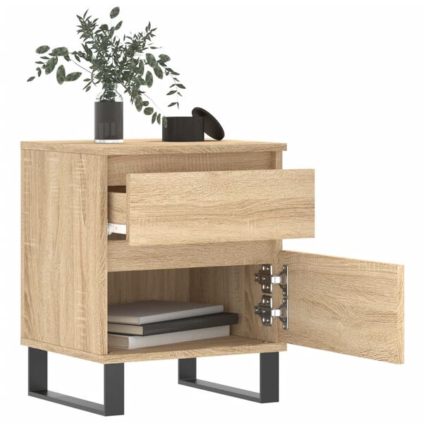 vidaXL Table de chevet ch&ecirc;ne sonoma 40x35x50 cm bois d&rsquo;ing&eacute;nierie