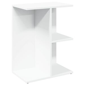 vidaXL Table de chevet blanc 46,5x29x61 cm bois d&rsquo;ing&eacute;nierie