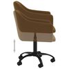 vidaXL Chaises &agrave; manger pivotantes lot de 4 Marron Velours