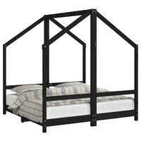 vidaXL Cadre de lit pour enfant noir 2x(70x140) cm bois de pin massif