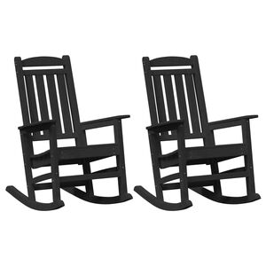 vidaXL Chaise &agrave; bascule 2 pcs Noir 92 x 70 x 108 cm Poly&eacute;thyl&egrave;ne