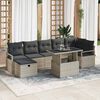 vidaXL Ensemble de canap&eacute; de jardin 8 pcs Gris clair Poly rotin