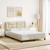 vidaXL Lit avec matelas Hvar cr&egrave;me 120x200 cm tissu