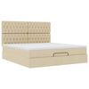 VidaXL Cadre de lit ottoman avec matelas cr&egrave;me 160x200 cm tissu