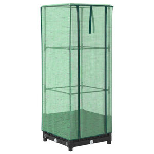 vidaXL Jardini&egrave;re sur&eacute;lev&eacute;e avec housse aspect rotin 40x40x123 cm