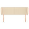 vidaXL T&ecirc;te de lit avec oreilles Cr&egrave;me 147x23x78/88 cm Tissu