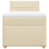 vidaXL Sommier &agrave; lattes de lit avec matelas Cr&egrave;me 80x200 cm Tissu
