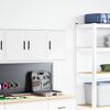 vidaXL Armoire murale de garage blanc bois d'ing&eacute;nierie