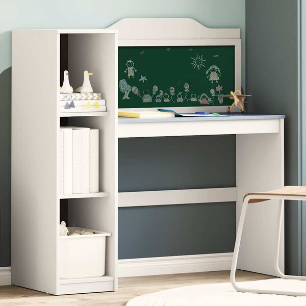 vidaXL Bureau avec rangement ouvert et tableau noir avec &eacute;tag&egrave;re ROROS