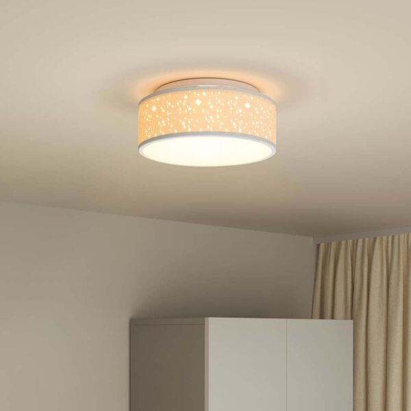 vidaXL Lampe de plafond Gris 30 x 30 x 13,5 cm tissu