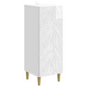 vidaXL Buffet Blanc brillant 33 x 34,5 x 90 cm Bois d'ing&eacute;nierie